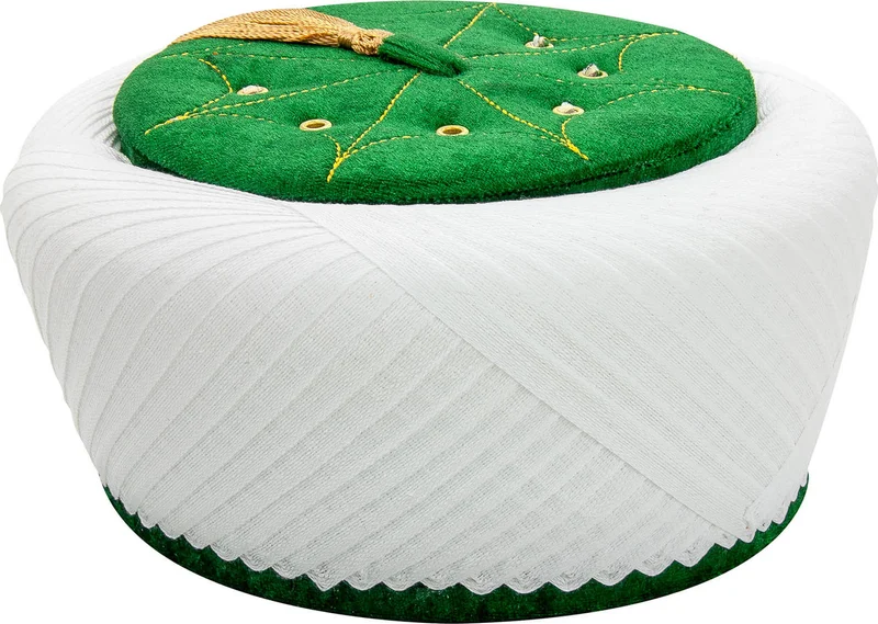 İhvan Ikhwan Imam Turban - Sultan Turban - Hand Wrapped Turban - Cross Wrapped Turban - Velvet - Green