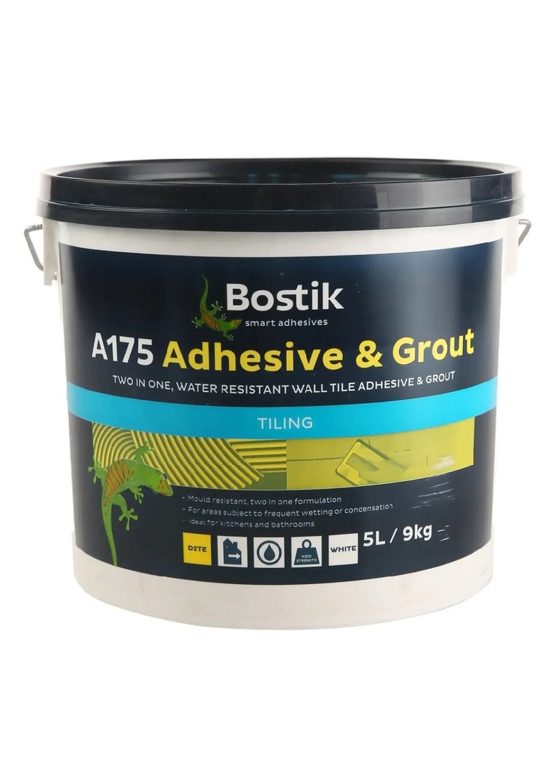 Bostik Bostik A175 Adhesive & Grout – 2-in-1 Ready-Mixed Tile Adhesive & Grout, Mould Resistant, Ideal for Kitchens, Bathrooms & Wet Areas.  - Image 1