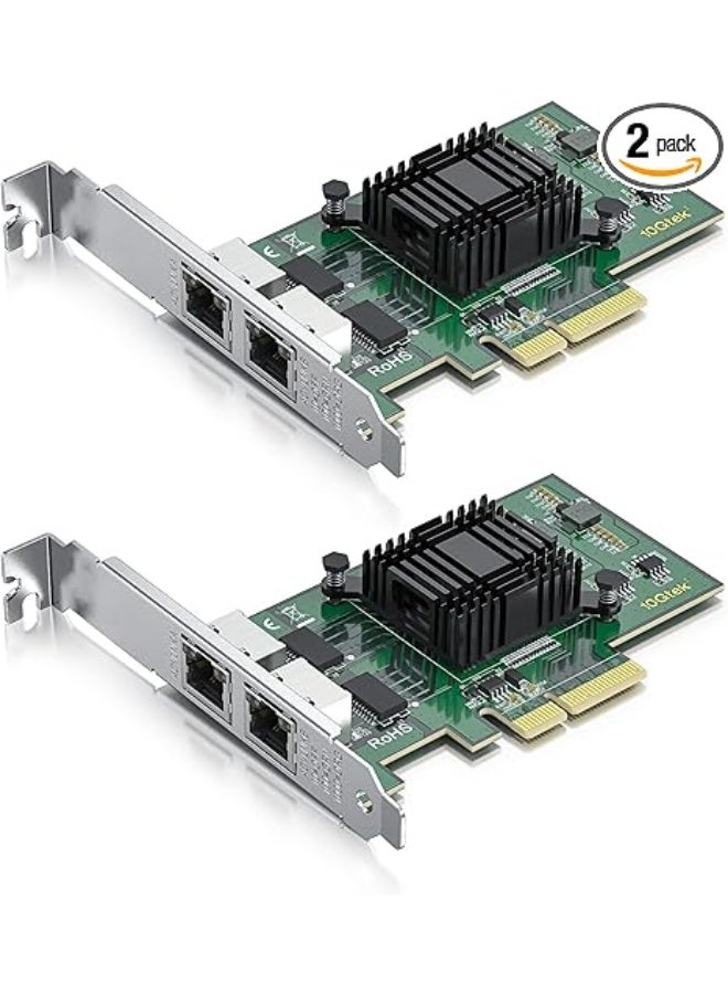 Dual Port Gigabit Ethernet PCIe Network Card with High Speed RJ45 Connectivity for Desktop Servers and Workstations - Image 1