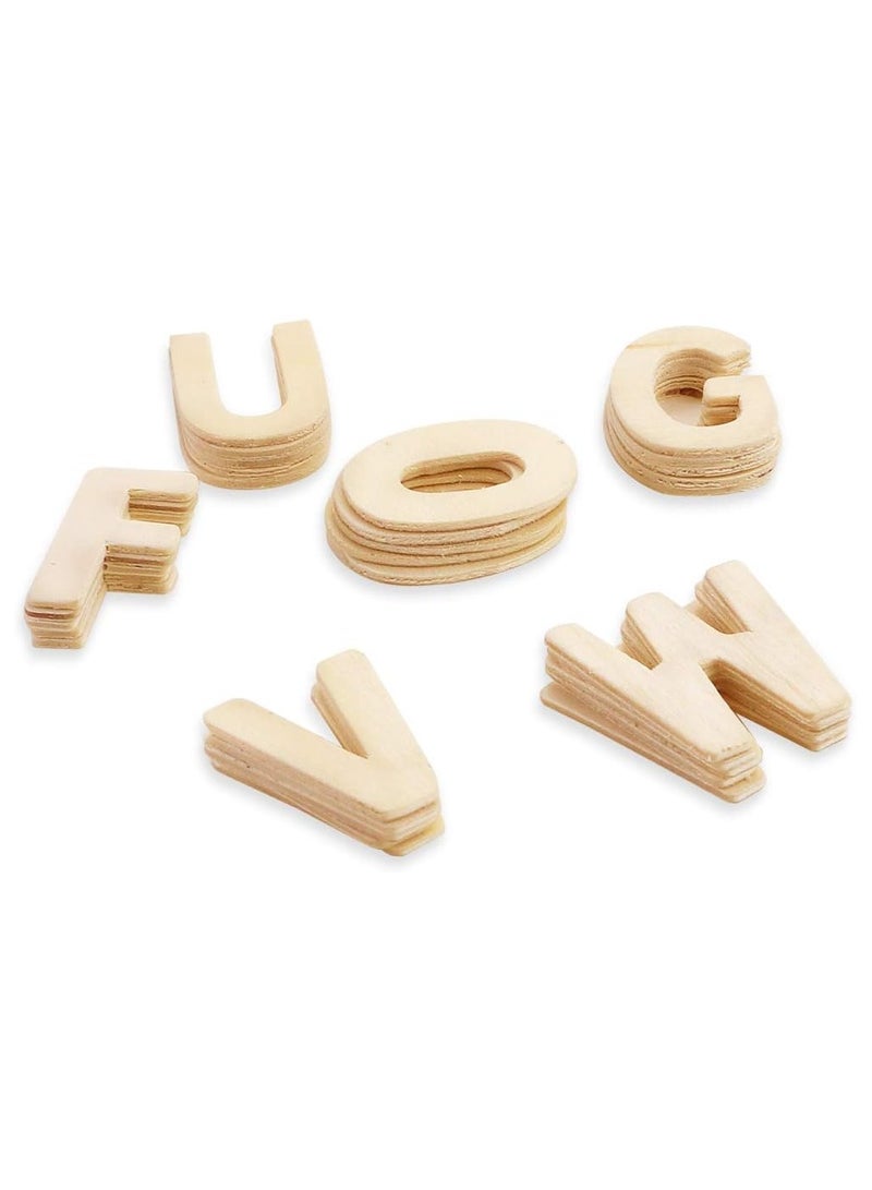 asmat Wooden Craft Letters with Wood Storage Tray Set,Natural Blank Unfinished Wooden Alphabet Letters for Kids Learning Gift,Home Decoration ( 130 Pcs) - Image 5