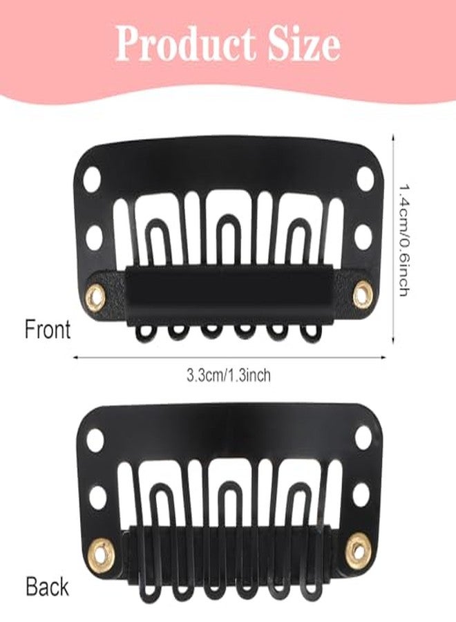 Pinaka U Shape Snap Clip For Hair Extension - Black Tic Tac Clips for Hair Extensions (24 pcs) - Image 3