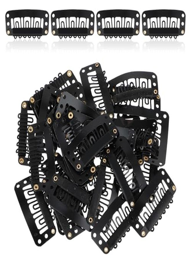Pinaka U Shape Snap Clip For Hair Extension - Black Tic Tac Clips for Hair Extensions (24 pcs) - Image 1