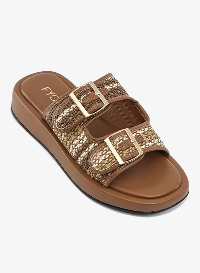 فايور Stylish Patterned Double-Buckle Sandal AJ 015