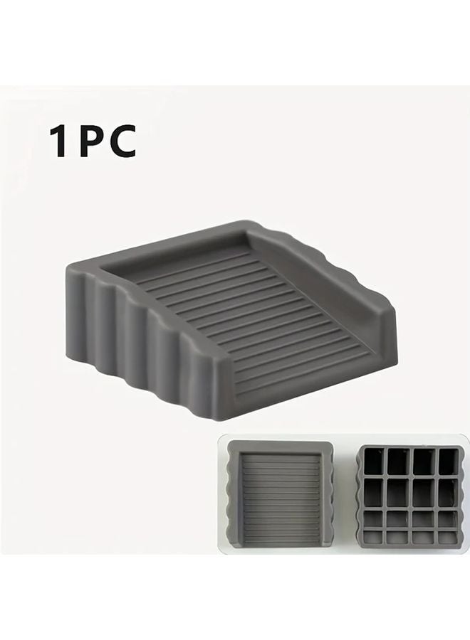 Grey Windproof Door Stopper Plastic Matte Safety Anti Collision Blocker - Image 1