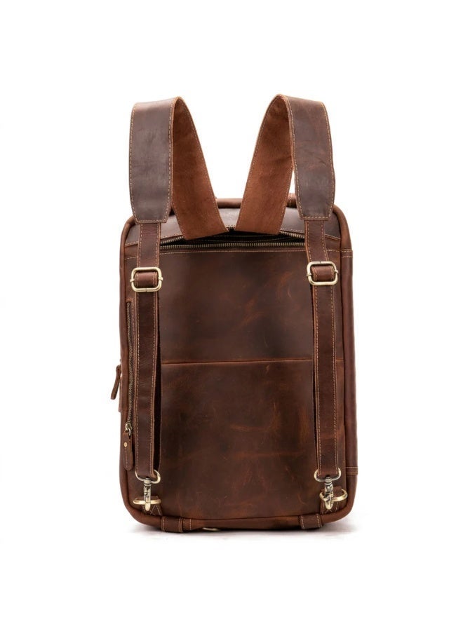 Goolink GL52612 Luxury 3-in-1 Full Grain Leather Laptop Bag - Men's Convertible Backpack Messenger Briefcase - Image 5