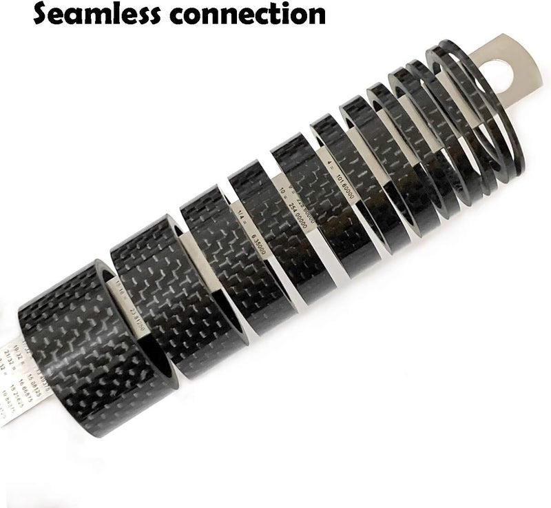 Farbetter 12 Pieces Bike Carbon Fiber Headset Spacer Bicycle Stem Spacer Kit 1-1/8 Inch 20/15/10/8/5/3/2/1mm, 8 Sizes - Image 2