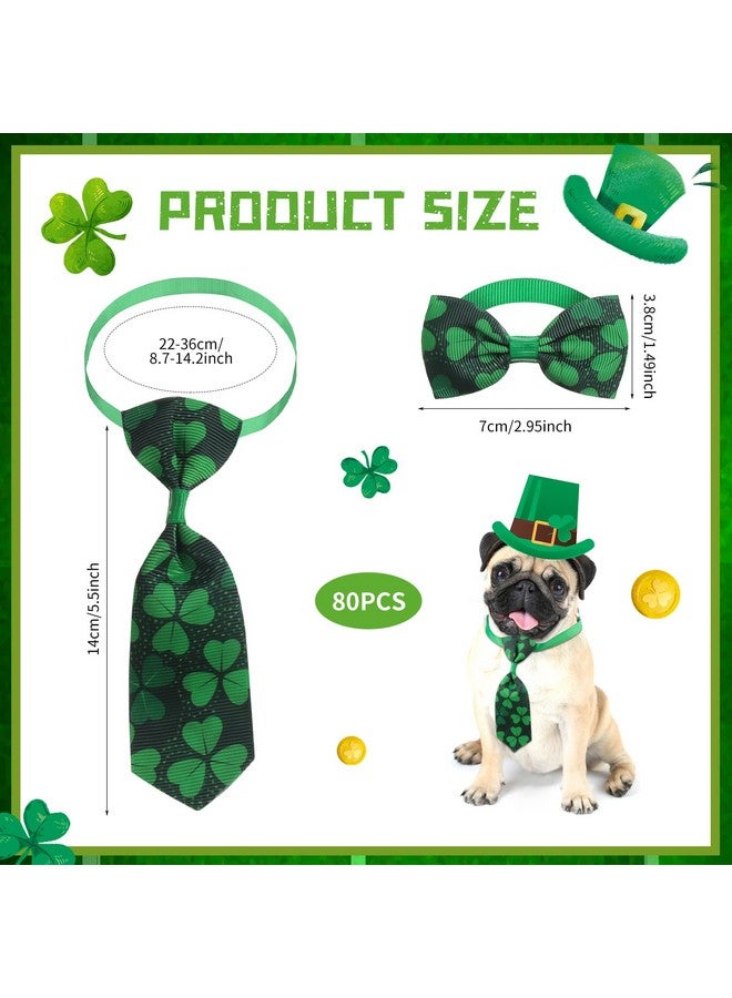 Reginary 80 Pieces Easter Dog Bow Ties with Adjustable Dog Collars Easter Egg Rabbit Shamrock Pattern Bows Pet Grooming Accessories for Small Middle Pet - Image 2