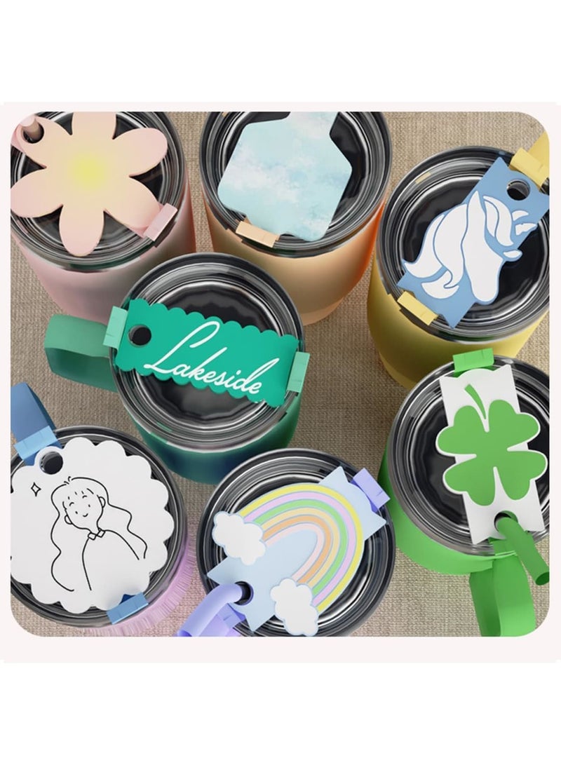 SOLARAE Name Plate Resin Molds for Stanley Cup, 4 PCS Name Tag Silicone Molds for Stanley Cup Lid 40 oz, Personalized Custom Tumbler Cup Name Plate Mold, 4 Style Cavities Epoxy DIY Craft Tray - Image 2