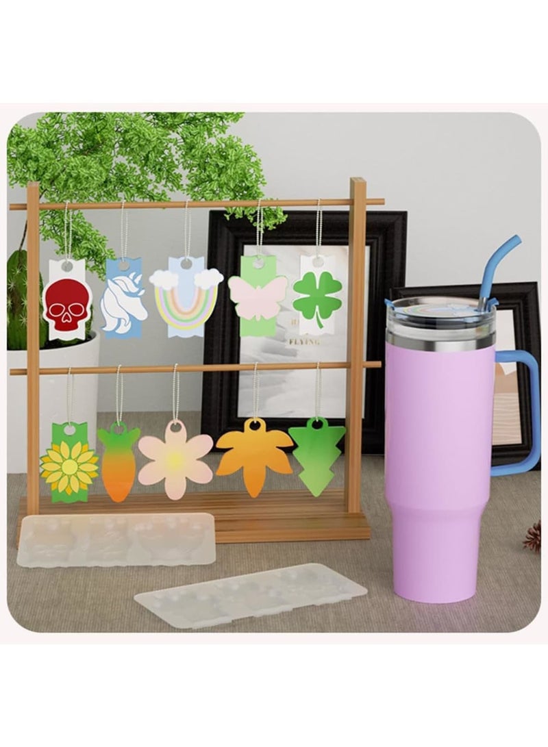 SOLARAE Name Plate Resin Molds for Stanley Cup, 4 PCS Name Tag Silicone Molds for Stanley Cup Lid 40 oz, Personalized Custom Tumbler Cup Name Plate Mold, 4 Style Cavities Epoxy DIY Craft Tray - Image 5