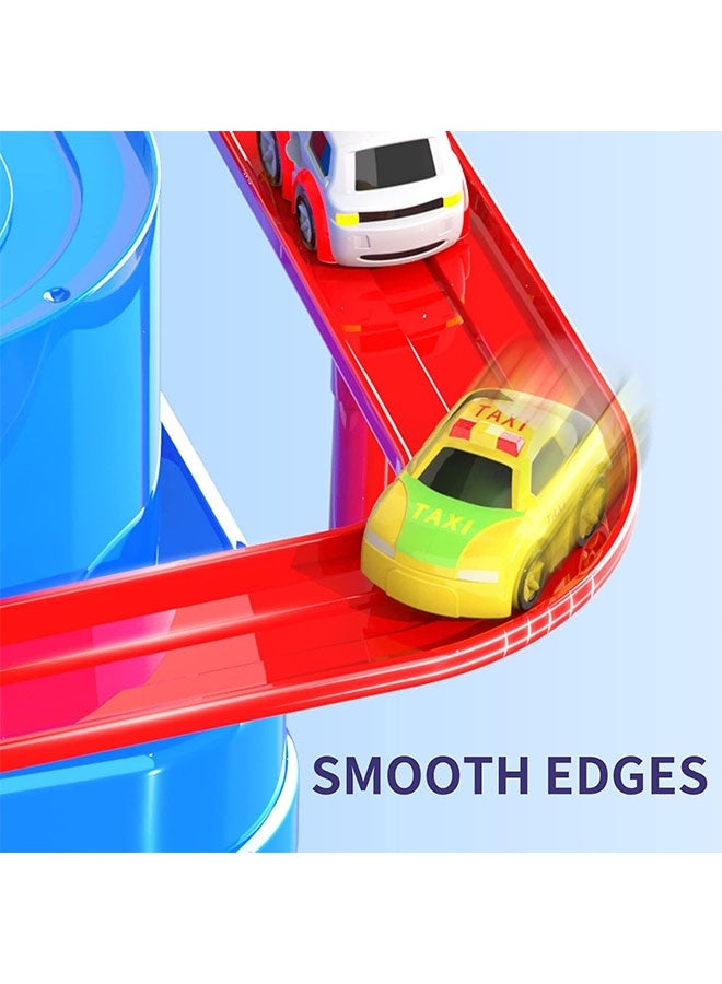 ألعاب مسار السباق ، لعبة Race Racer Race Race مع مروحية مغناطيسية ، لعبة مسار للسيارات مع 4 سيارات صغيرة ، ألعاب السيارات للبنين والبنات التي تزيد أعمارهم عن 3 سنوات ، ألعاب مغامرة للسيارات الصغار ، هدايا عيد الميلاد التعليمية - Image 5