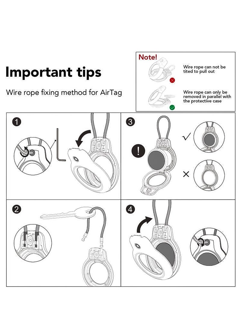 Generic - Suitable for Apple AirTag Holder Secure Lock Keychain, AirTag Case Transparent Protective Cover, Air Tag Luggage Tracker Accessories, Pet Dog Collar Device, Comes with 2 Unlocking Wrenches - Image 1