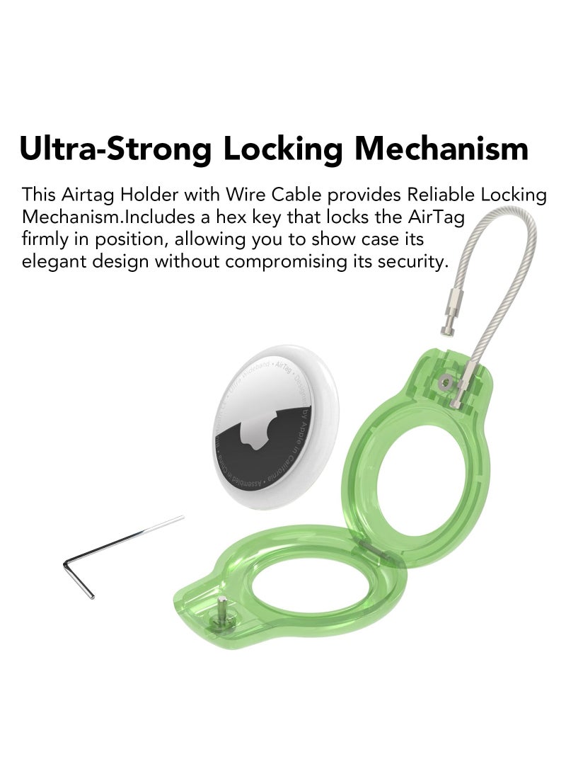 Generic - Suitable for Apple AirTag Holder Secure Lock Keychain, AirTag Case Transparent Protective Cover, Air Tag Luggage Tracker Accessories, Pet Dog Collar Device, Comes with 2 Unlocking Wrenches - Image 1
