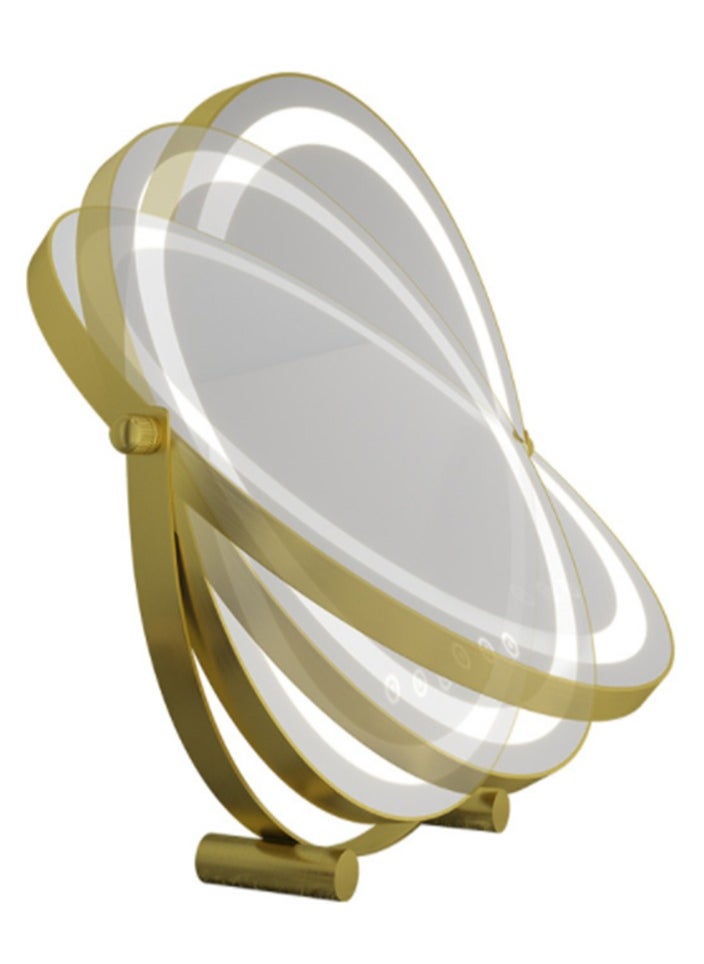 Arabest - 50 CM Large Vanity Mirror with Lights, Round LED Makeup Mirror, Light Up Mirror for Bedroom Tabletop, Smart Touch Control 3 Colors Dimmable, 360° Rotation - Image 1