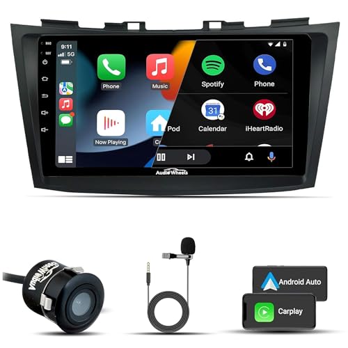 Audio Wheels 9" Android 13 Car Stereo for Maruti Swift 2011–17 | 2GB+32GB | 1280P IPS Display | Gorilla Glass | AHD Reverse Camera | with Dashboard Frame - Image 1
