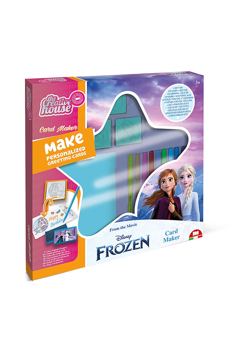 Multiprint Frozen Greeting Card Maker Set – 30 Stickers, 20 Greeting Cards, Stamp Pad, 5 Stampers & 10 Markers – 100% Made in Italy - Image 1