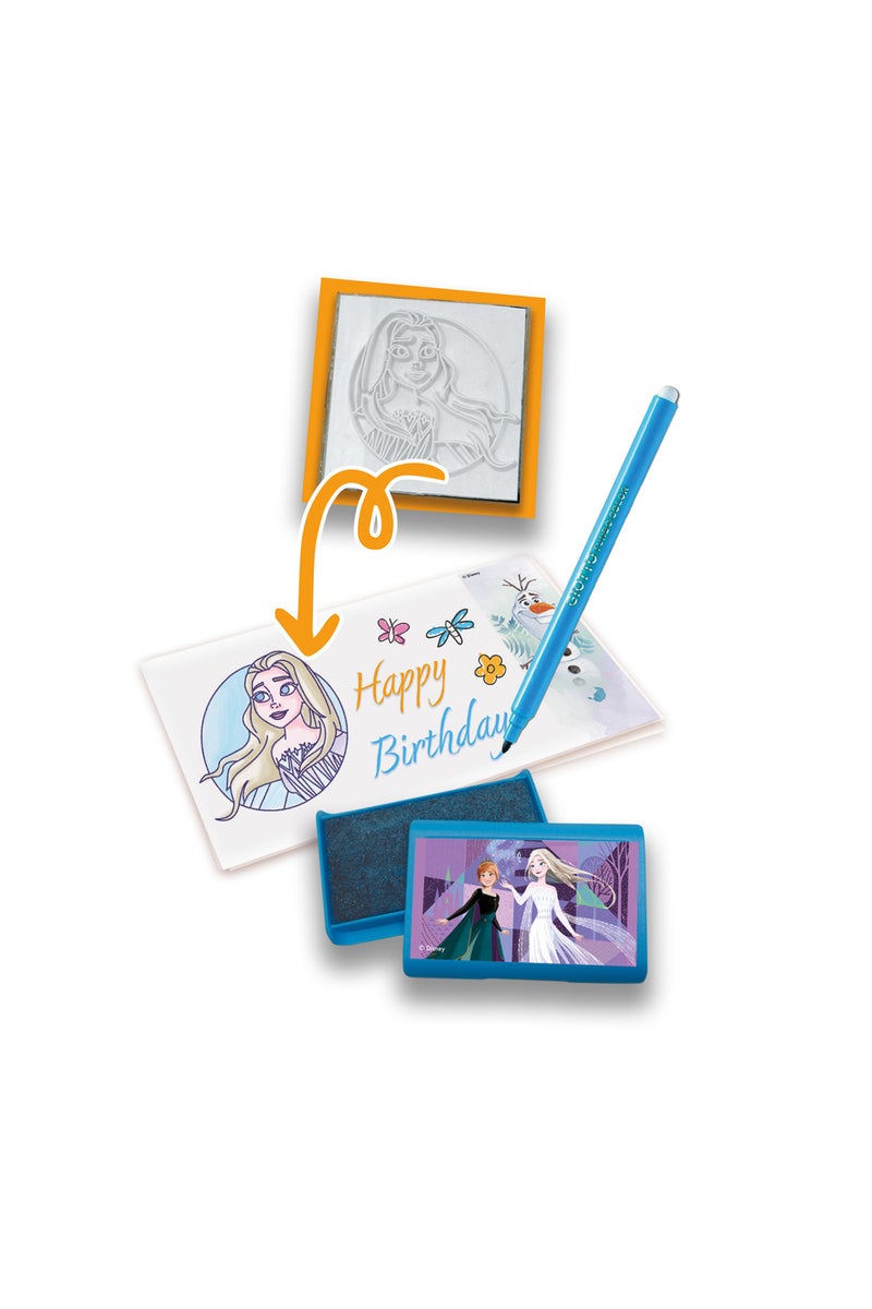 Multiprint Frozen Greeting Card Maker Set – 30 Stickers, 20 Greeting Cards, Stamp Pad, 5 Stampers & 10 Markers – 100% Made in Italy - Image 2