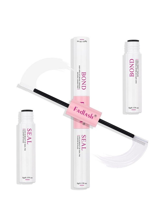 FADLASH - FADLASH Lash Bond and Seal 10ml Individual Lashes Glue and Seal Super Strong Hold DIY Lash Extension Kit Hold 48-72 Hours Waterproof Cluster Lash Glue Eyelash Extension Kit - Image 1