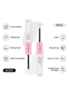FADLASH FADLASH Lash Bond and Seal 10ml Individual Lashes Glue and Seal Super Strong Hold DIY Lash Extension Kit Hold 48-72 Hours Waterproof Cluster Lash Glue Eyelash Extension Kit  - Image 2