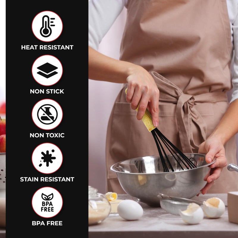 Kaluns 50 PCS Silicone Kitchen Utensils Set Complete Kitchen Set - 800Â°F Heat Resistant Non-Stick Premium Cooking Utensils W Wooden Handles - Can Opener, Masher, Turner, Silicone Spatula Set - Image 5
