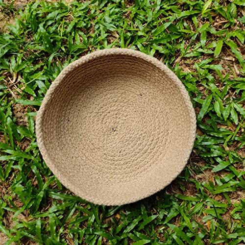 ATMAH Oatmeal Zeal Round Handwoven Natural Cotton Planter Basket(Set of 3) - Image 4