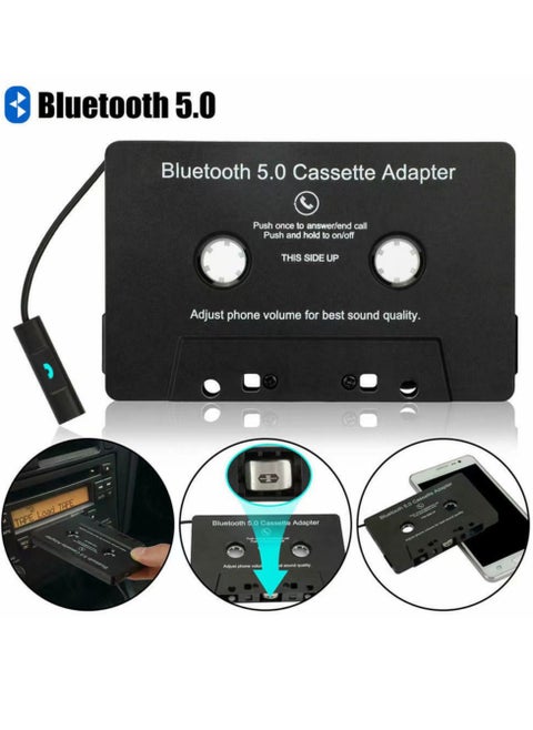 BT Cassette Adapter for Car with Stereo Audio Wireless Cassette Tape to Aux Adapter Smartphone Audio Tape Converter