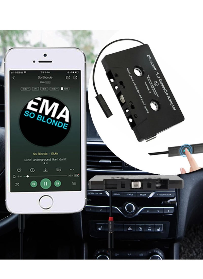 Generic - BT Cassette Adapter for Car with Stereo Audio Wireless Cassette Tape to Aux Adapter Smartphone Audio Tape Converter - Image 1