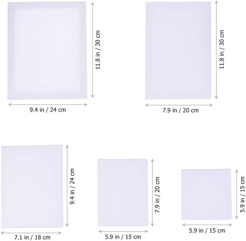 ARS Stretched White Blank Canvas Artist Canvas Board Wood Painting Panel Boards for DIY Drawing 100% Cotton Artist Canvas Boards For Painting, Acrylic Pouring, Oil Paint Dry & Wet Art Media 10 Pcs - Image 3