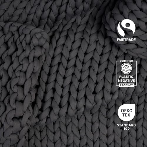 Bearaby Weighted Blanket 10 lbs (40"x64") – Asteroid Grey – Recycled Polyester – Eco-Friendly, Heavy Throw for Adults – Soft, Breathable, Sustainable Comfort - Image 4