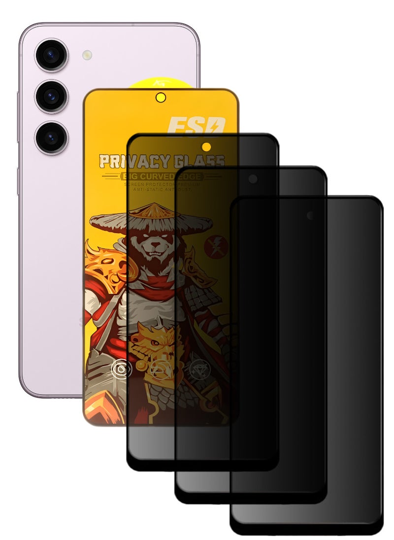 ESD 3 Pieces Tempered Dustproof Privacy Glass Screen Protector Compatible For Samsung Galaxy S23 - Image 1