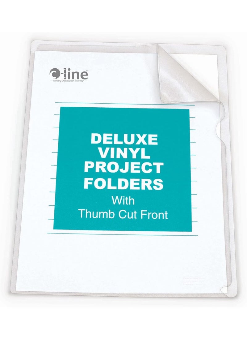C-Line C-Line Deluxe Super Heavyweight Non-Glare Vinyl Project Folders, Letter Size, Clear, 50 per Box (62138)  - Image 1