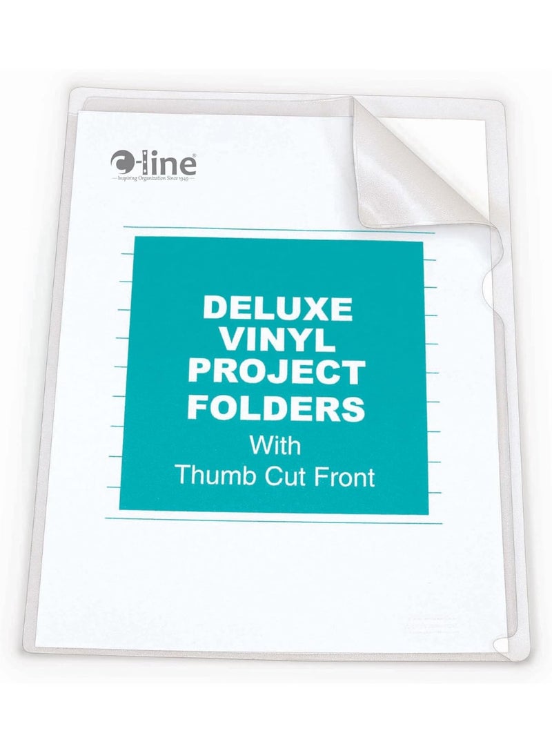 C-Line C-Line Deluxe Super Heavyweight Non-Glare Vinyl Project Folders, Letter Size, Clear, 50 per Box (62138) - Image 1