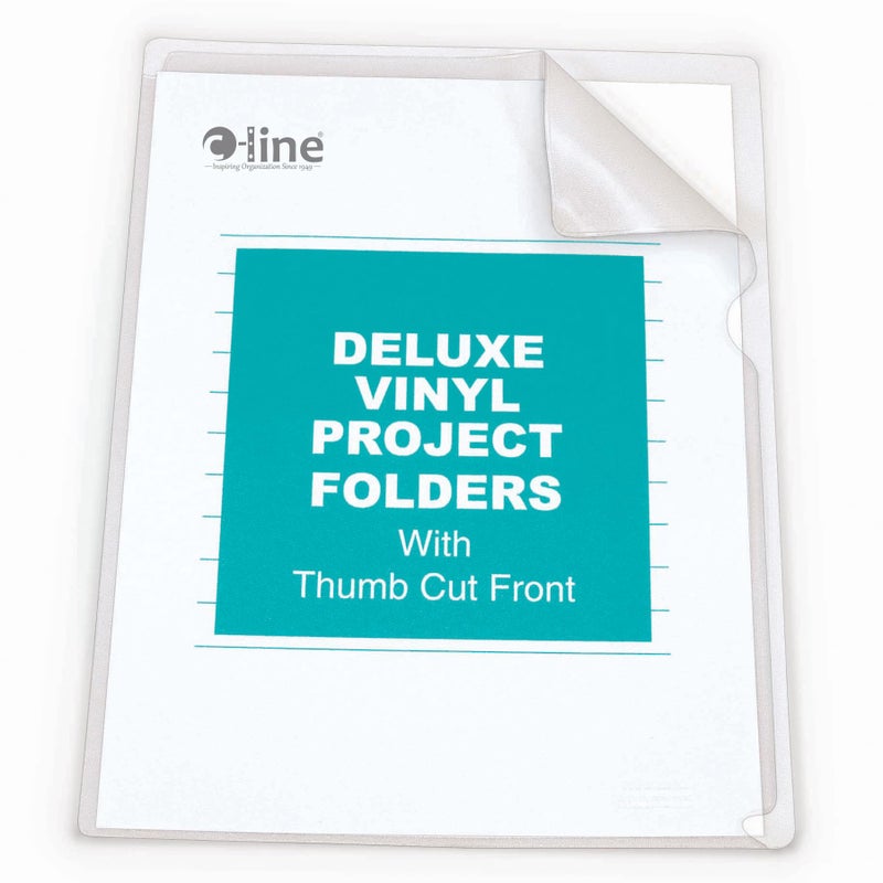 C-Line Deluxe Super Heavyweight Non-Glare Vinyl Project Folders, Letter Size, Clear, 50 per Box (62138) - Image 1