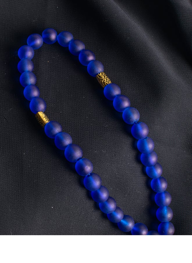 ذا بلاك بيرل اكسسوريز سبحة من حجر الأوبال الأزرق الخلاب من 33 حبة - Image 4