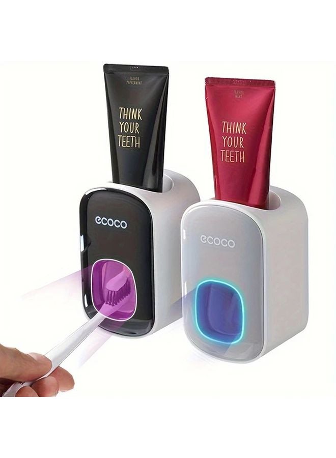 Black Toothpaste Squeezer Adhesive Mounted Easy Clean Bathroom Organizer - Image 5
