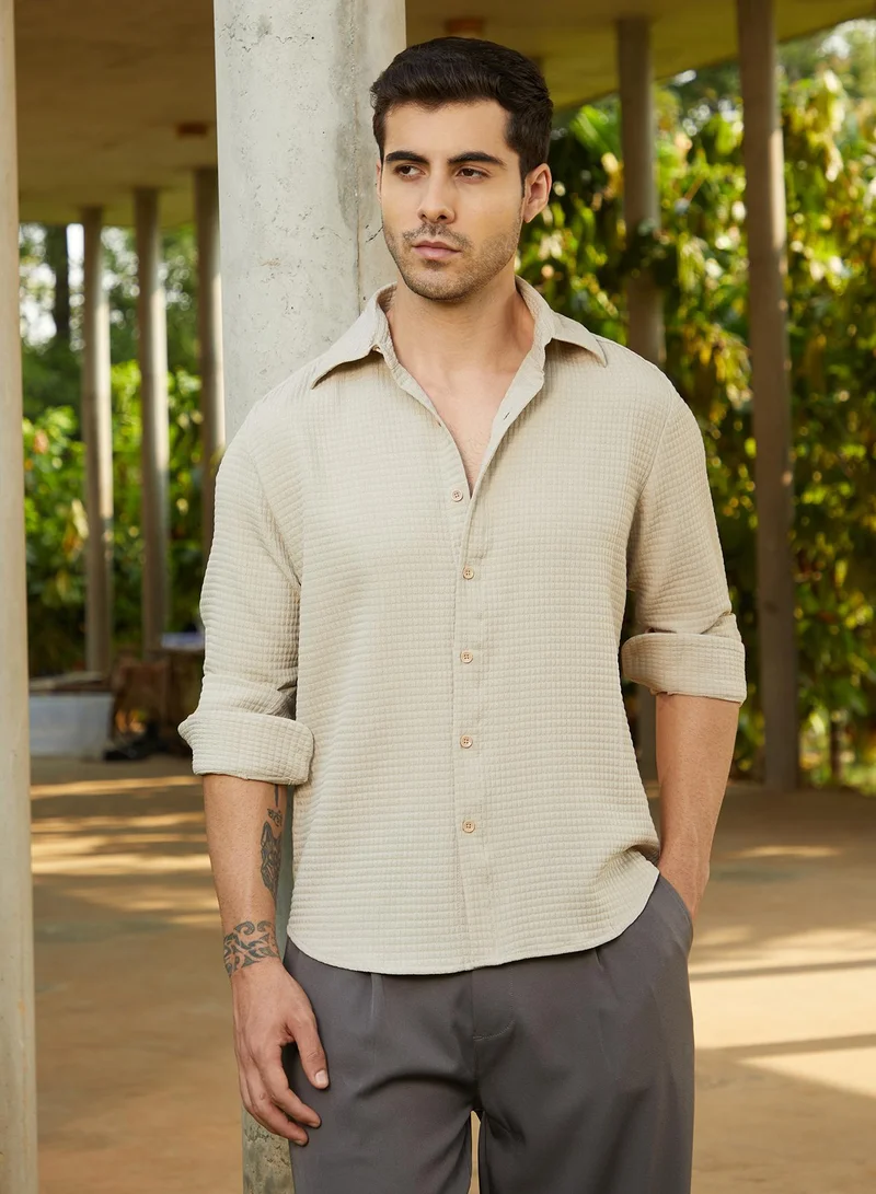 كامبوس سوترا قميص رجالي رمادي شبكي