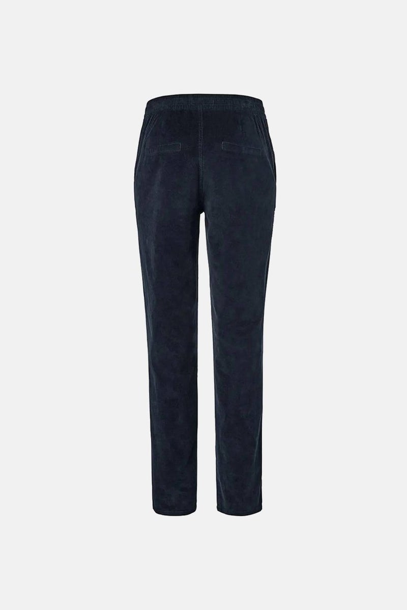 Tchibo Women Regular Fit Drawstring Corduroy Pants, Navy  - Image 2