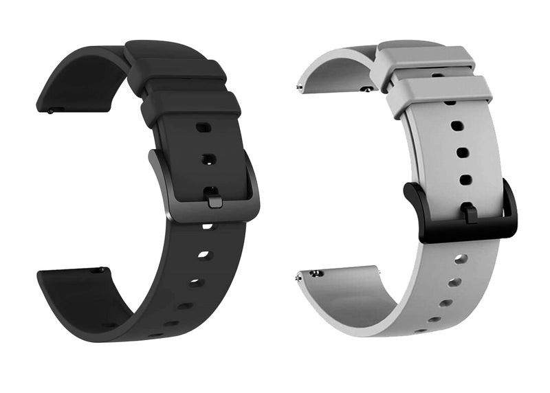 IIK COLLECTION 22mm Metal Strap and Silicone Strap for Smart Watches| combo pack of strap Compatible with Noise, Boat Xtend, Pebble, Boat, Boat Flash, Noise Color fit,Ultra Smart Watch & All Watches - Image 1