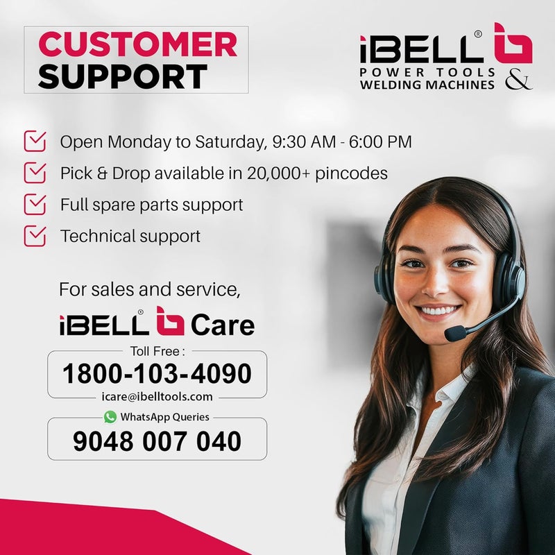 iBELL Dry Wall Sander Ds80-70, 180Mm, 800W, 1200-2300Rpm Sanding Machine With Vacuum And Led Light - Image 3