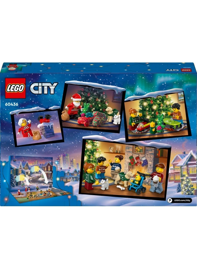 LEGO City Advent Calendar 2024, Countdown to Christmas Gift for 5 Plus Year Old Boys & Girls, with 24 Toy Surprises for Kids, Fun Characters Include Santa and Mrs. Claus Minifigures 60436  - Image 2