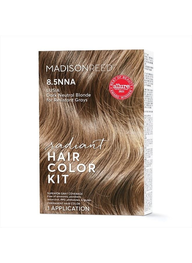 Madison Reed - Radiant Hair Color Kit, Permanent Hair Dye, 100% Gray Coverage, Ammonia-Free, Lusia Dark Blonde 8.5NNA Dark Neutral Blonde for Resistant Grays, Pack of 1 - Image 1