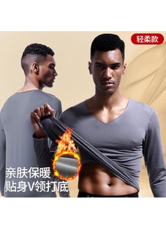 Generic Mens V-Neck Slim Thermal Top Cotton Winter Black  - Image 4