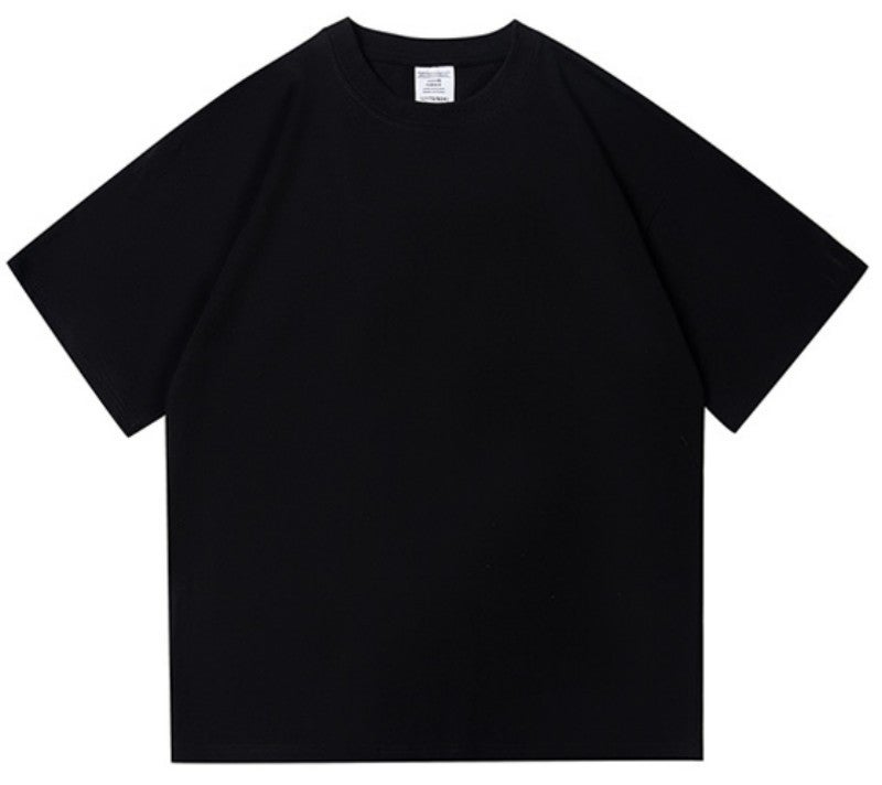 300G Pure Cotton T-Shirt For Men And Women, Heavyweight, Thick, Opaque, Loose, American Style, Off-Shoulder, Large Size, Pure Color Half-Sleeved Top - Image 1