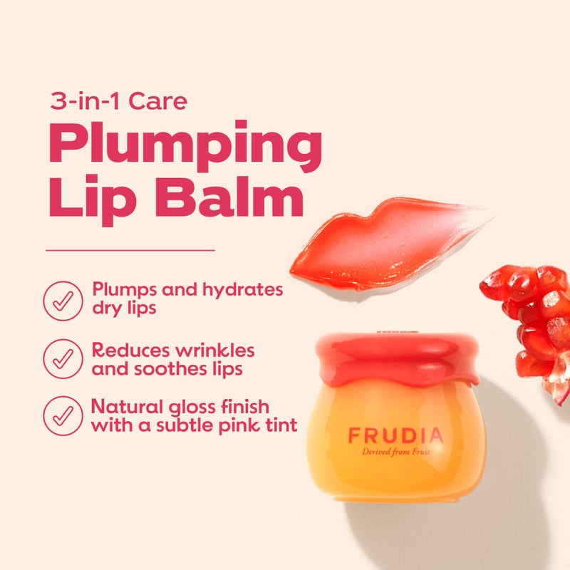 FRUDIA Pomegranate Honey Lip Balm, Lip Plumping, Hydrating, & Translucent Red Tinted 3-in-1 Korean Lip Balm made with Pomegranate Extracts for Dry & Pale Lips - Image 2