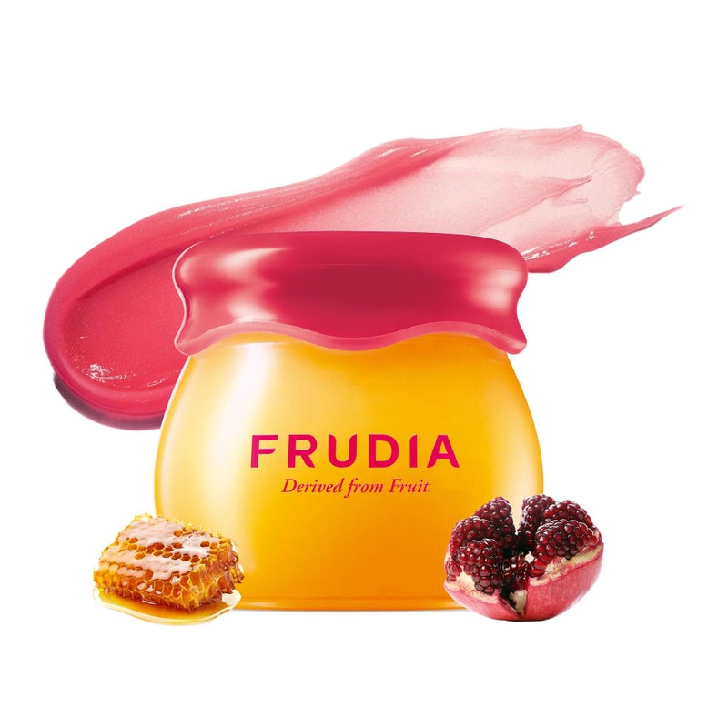 FRUDIA Pomegranate Honey Lip Balm, Lip Plumping, Hydrating, & Translucent Red Tinted 3-in-1 Korean Lip Balm made with Pomegranate Extracts for Dry & Pale Lips - Image 1