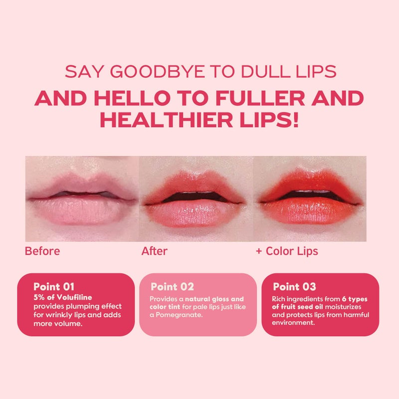 FRUDIA Pomegranate Honey Lip Balm, Lip Plumping, Hydrating, & Translucent Red Tinted 3-in-1 Korean Lip Balm made with Pomegranate Extracts for Dry & Pale Lips - Image 4