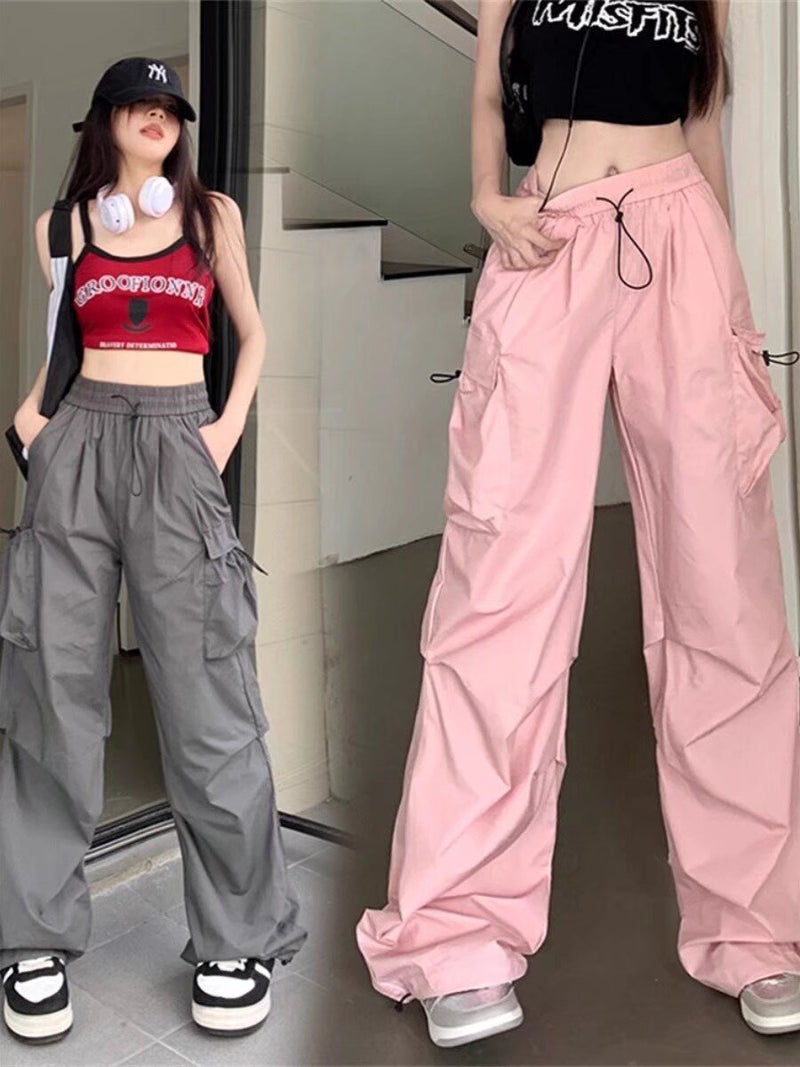 American-Style Retro Workwear Casual Pants Women'S Summer All-Match Straight Pants Loose Wide-Leg Pants Ins - Image 2