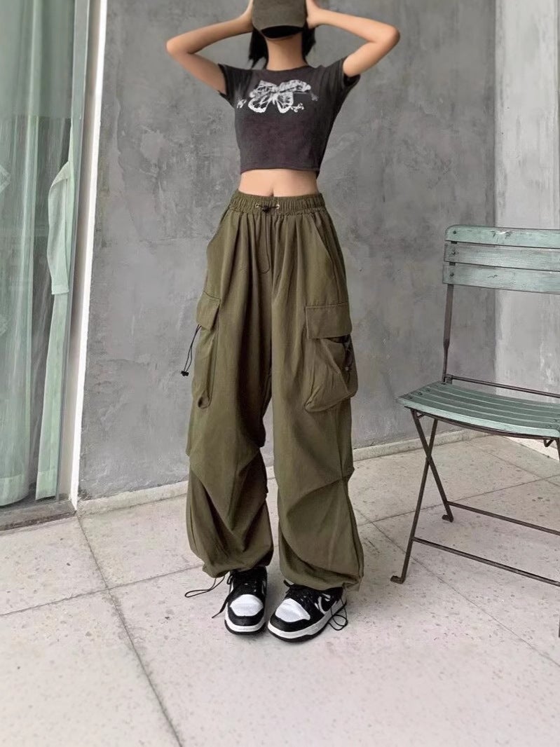 American-Style Retro Workwear Casual Pants Women'S Summer All-Match Straight Pants Loose Wide-Leg Pants Ins - Image 3