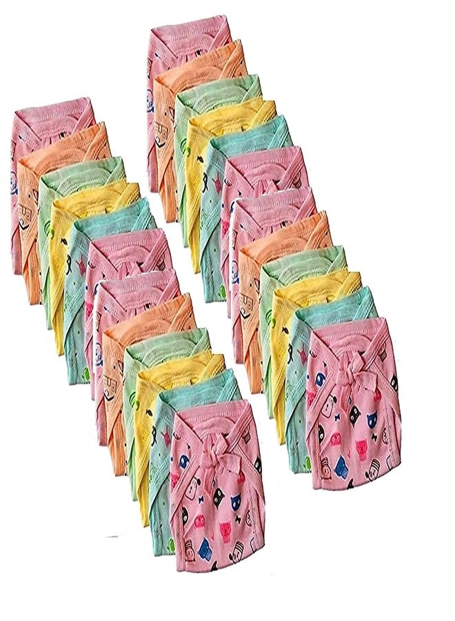 MammaChamp New Born Baby Cotton Hosiery Nappy Washable and Reusable Cute Cartoon Printed Cloth Nappies/Cloth Diaper/U Shaped/Nappy Tying Langot For Baby Boy's and Baby Girl's (Pack of 24) - Image 1