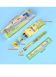 RATSAW 5Pcs Stationary Set for Primary School Students 6 Crayons and A Pencil Box 2 Pencils Sharpener Eraser  - Image 2