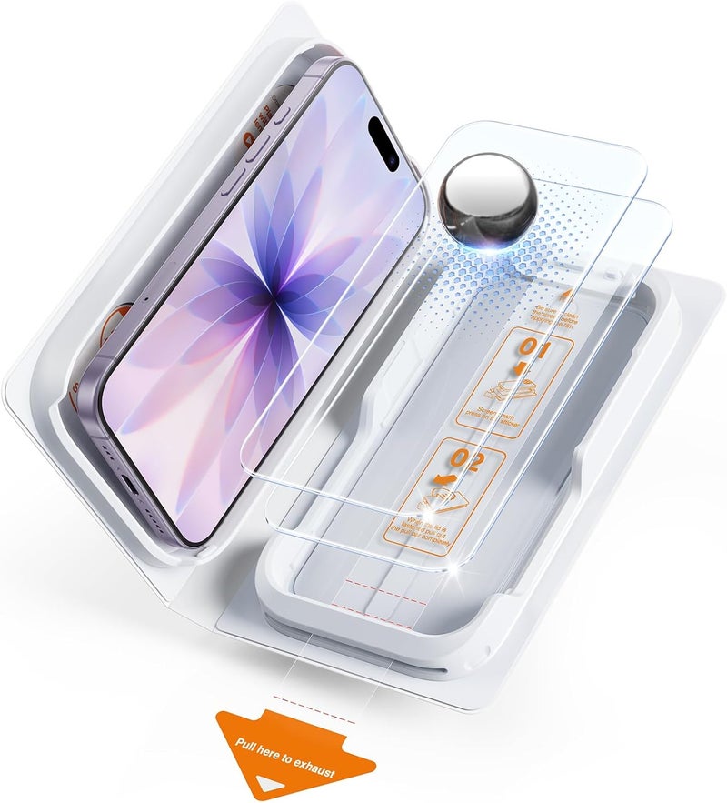 سمارت ديفل حزمة 2 من واقي الشاشة لجهاز iPhone 17، صندوق خالٍ من الفقاعات والغبار، زجاج مقسى عالي الوضوح، درجة عسكرية مقاومة للكسر ومتينة للغاية، تركيب سهل - Image 1